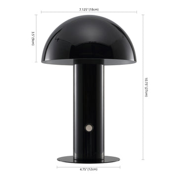 Boletus 10.75" Contemporary Bohemian Rechargeable/Cordless Iron Integrated LED Mushroom Table Lamp - JONATHAN Y